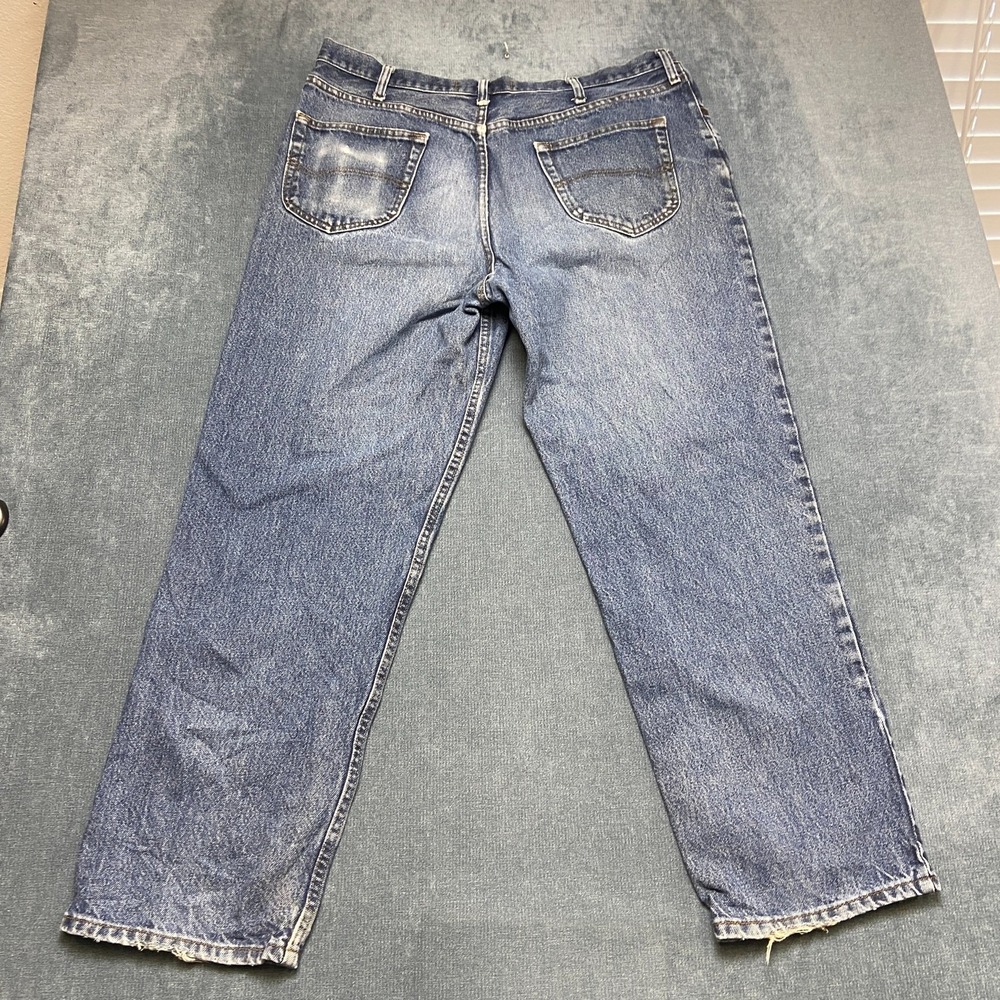 Lee Jeans Mens 40x32 Blue Denim Medium Wash High Rise Straight Leg Relaxed Fit